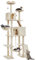 Yaheetech Arbre à Chat Géant Hauteur 209 cm Multiniveau avec Poteaux en Sisal Arbre pour Chat en Bois avec Griffoirs 2 Perchoirs Design Mignon 2 Grandes Niches Panier Hamac 2 Boules Beige