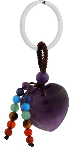 Sacina Amethyst-Kristall-Herz-Schlüsselanhänger, Violett, Einheitsgröße