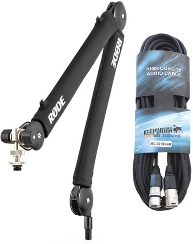 Rode PSA1+ Plus Black - Brazo para micrófono (incluye cable XLR keepdrum), color negro