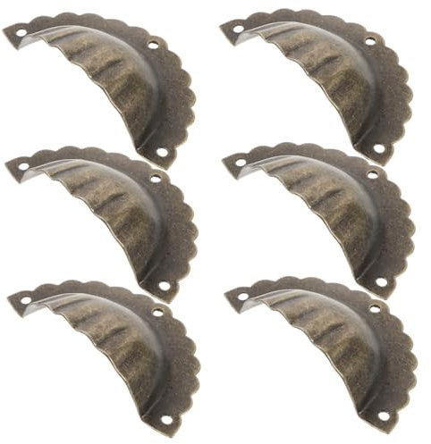 BESTonZON 6 Stk Vintage Muschelgriff Schrankknopf in Muschelform Shell-Schublade zieht schrankknauf vintage muschelgriffe vintage Dekor Küchenschränke Muschel-Halbkreis-Möbelknöpfe Metall