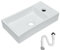 MAGIC SELECT Lavabo in Ceramica, Lavabo da Appoggio Bianco, Lavabo Sospeso Bagno Antimacchia, Facile da Pulire con Attacchi Standard. Ideale per Cucina o Bagno. (41x22,5x9,5 CM)
