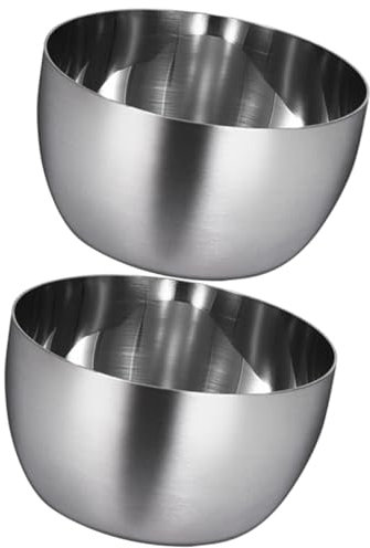 Garneck 2pcs Steak Sauce Cups Stainless Steel Sauce Dish Kitchen Utensils Sauce Bowl Stainless Steel Bowl Round Bowl Small Bowl Kitchen Gadgets Seasoning Dishes Salad Bowl Dipping Dishes