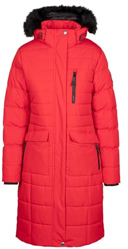 Trespass Gepolsterte Damenjacke, lang, mit Ripstop und 2 Reißverschlusstaschen, Sasha, Rot, S