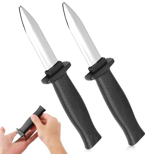 2 PCS Disappearing Dagger Knife Age 2+, Fake Knife, Magic Tricks Prop for Kids Adults Fool's Day Party Favor, Halloween Plastic Retractable Knife Fake Dagger Prop Trick Knife Magic Tricks Props Toys