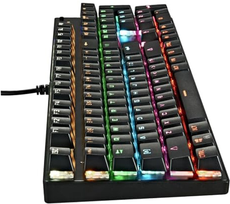 KONTONTY Clavier Mécanique Rétroéclairé Rvb Touches Clavier De Jeu sans Conflit pour Maison Bureau