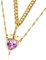 Saiyana Elegante Halskette mit Herz und Schwertern, verstellbare Länge, Schlüsselbeinkette, handgefertigter Halskettenschmuck fü(Goldfarben, Rosa)