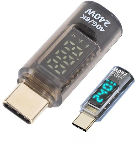 Fyearfly USB -C -Adapter mit Digitalem Display PD 240W USB 4.0 -Erweiterungsadapter 40 Gbps 8K 60 Hz Typ C Männlich Bis Weiblicher Erweiterungsanschluss für PC -Laptop