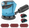 Random Orbital Sander for Makita 18V 2X 3.0AH Battery，Multi-Function Electric Orbital Sander 125mm,3-Speed Settings (7000-15000 RPM),12Pcs Sandpapers,for Woodworking, Polishing, Sanding