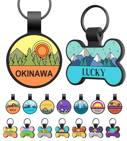 HQYDDMI Hundemarke mit Gravur, Leise Silikon Hundemarke Personalisiert mit Name, Telefonnummer,Tiermarke für Hunde, Katzen & Welpen(2 PCS)