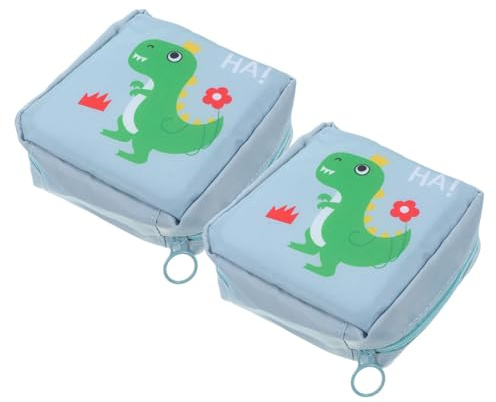 Veemoon 2 Stück-Pack Damenbindenbeutel aus Nylon Tragbare Kleine Tasche mit Reißverschluss Kompakt und Waschbar für Reisen und Alltag