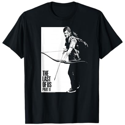 The Last of Us Ellie Bow Black And White Video Game Maglietta