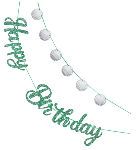 Amosfun 2 Satz Golfdekoration Golf-party-dekor Golfgirlande Alles Gute Zum Geburtstag Girlande Geburtstagsbanner Für Jungen Geburtstag Banner Golf-geburtstagsbanner Papier Grün