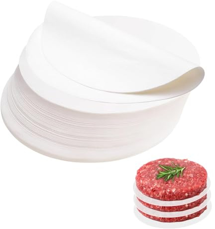 Pevlkawr 500pcs Papel Hamburguesa Redondo 15cm Redondo Hamburguesas Papel Antiadherente Antigrasa Para Hornear Empanadas De Hamburguesas Albóndigas