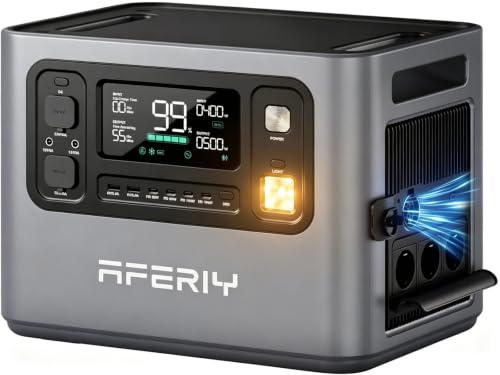 AFERIY P280 Centrale Elettrica Portatile 2800W 2048Wh LiFePO4 Espandibile fino 10240Wh Ricarica Rapida 1,5H Power Station Generatore Solare per Casa Campeggio Accumulatore di Energia UPS Emergenze APP