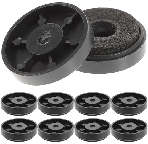 LALAFINA 10pcs Speaker Isolation Foot Speaker Base Mat Turntable Isolation Platform Lightweight round Abs Eva Pads Reduces Hum for Recorders and Subwoofer Black