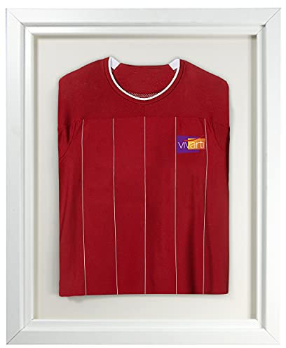 Vivarti DIY Infant Sports Shirt Display Frame - 40 x 50cm - White Frame, White Backing Card