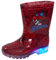 Marvel Spiderman - Stivali di gomma da bambino, con luci lampeggianti, per pioggia e neve, Rosso (Rosso), 33 EU