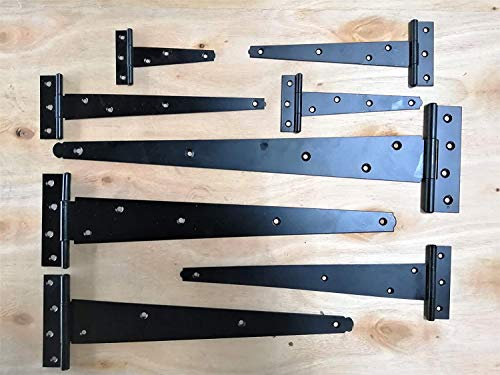 T-Scharniere für Schranktüren, 100 mm – 450 mm, 400 mm, 4 Paar – 8 Scharniere, Schwarz
