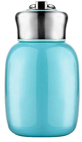 280ML/9.85Oz Small Mini Vacuum Insulated Water Bottle Portable Leakproof Travel Mug Stainless Steel Cold and Hot Thermal Flask for Kids Children Women School Office Coffee Milk Tea (Blue)