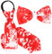 com-four® Halloween Krawatte & Fliege - Schlips und Schleife im Blut-Design - Halloweenkostüm unisex - Kostüm für Halloween, Fasching und Mottopartys
