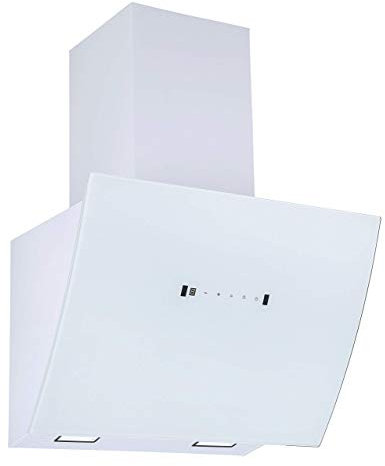 Respekta Campana extractora ahorra espacio / 90 cm/Pantalla de cristal con cubierta de acero inoxidable en blanco/Función de extracción y recirculación / CH99090WA / A / 65-72 dB