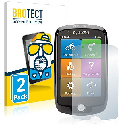 BROTECT Schutzfolie für Mio Cyclo 210 | 2 Stück Entspiegelnder Displayschutz Made in Germany Matte Displayschutz-Folie Anti-Reflex Anti-Fingerprint Einfache Montage