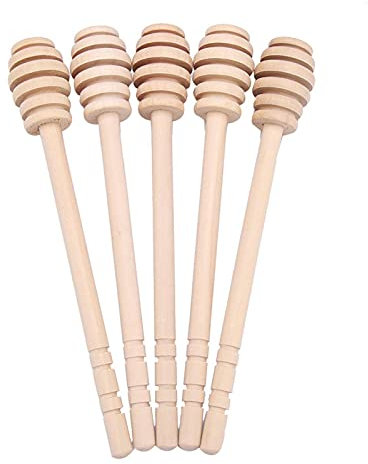 EDDWIIN Honey Dripper Stick-24Pcs Palo de madera para goteros de miel, pequeño palillo agitador de cucharas de miel para tarro de miel Dispensación de miel(16cm)