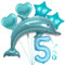 Delfin Blau Junge Folienballon 5.geburtstag Junge Blau Delfin Luftballon Set Xl Zahlen Ballon Zahl 5 Folienballon Meerestier Luftballons Numbers 5 Foil Balloon 5 Jahre Junge Sternfolie Luftballon