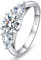 Yaresul 3-Stein Solitaire Verlobungsring für Frauen 925 Sterling Silber Hochzeitsbänder mit Prong Einstellung AAA Grade Runde und Birne geformt Cubic Zirconia Ring Größe 58(18.5)