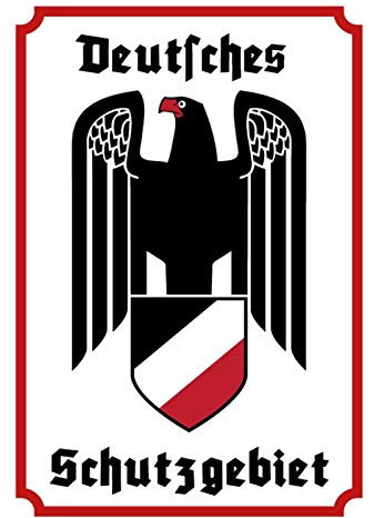 Tin Sign Retro Blechschild 20x30 cm Deutsches Schutzgebiet Reichsadler Wappen Kaiserzeit Kolonial-Zeit mit Kordel und Ösen historisch Sammler Geschenk Bar Kneipe Wand Deko