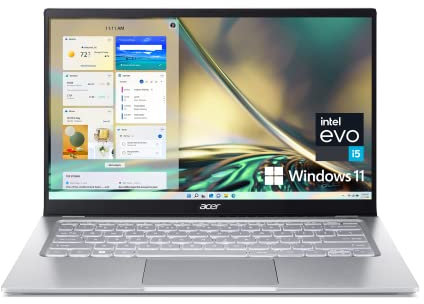Acer Swift 3 Intel Evo Laptop delgada y ligera | 14 pulgadas FHD 100% sRGB | Intel Core i5-1240P | Gráficos Intel Iris Xe | 8GB LPDDR4X | SSD de 512GB | Killer Wi-Fi 6E AX1675 | Windows 11 Home |