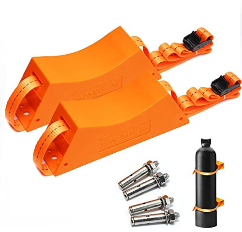 Cylinder Wall Mounted Bracket,Heavy Duty Nitrogen Tank Propane Tank Holder with SUS 304 Installation Expansion Screws & 59 Inch Strap Supported 4-16,2 Pack