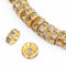 200 cuentas espaciadoras de cristal brillante de 8 mm, chapadas en oro, espaciadores de diamantes de imitación para joyas, pulseras y decoraciones