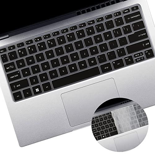 2 PCS Keyboard Cover for 14 Acer Swift 3 SF314-44 SF314-512 SF314-512T, 14 Swift 3 OLED SF314-71, Swift X 14 SFX14-51G SFX14-71G, Swift Go SFG14-71 SFG14-71T 14 inch Laptop (Black+Clear)