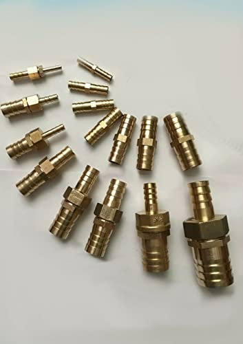 Generic1 UK Brass Reducing Pipe Hose Barbed Connectors Variety Range (6mm(1/4’’) to10mm(3/8’’) Dia)