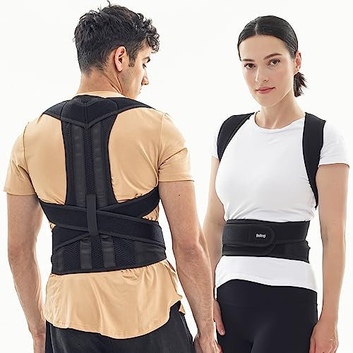 Haltungskorrektur Rückenstütze Verstellbare Rückenstütze für Rücken, Hals und Schulter. Rückenstütz Geradehalter für eine aufrechte Körperhaltung. Komfortable obere Ruckengurtel für Schmerzen (L)