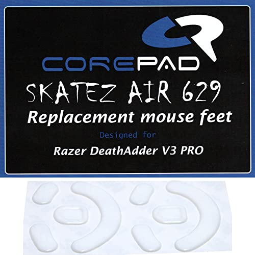 Corepad Skatez AIR 629 Ersatz Mausfüße kompatible für Razer DeathAdder V3 Pro/DeathAdder V3