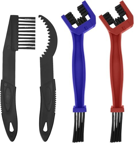 Bike Chain Cleaning Brush Kit 4pcs Chain Cleaner Tool Brushes for Bicycle and Motorbike Plastic Nylon Chain Gear Brush Maintenance Cleaning Tool for Mountain Bike Rode Bike Motorcycle