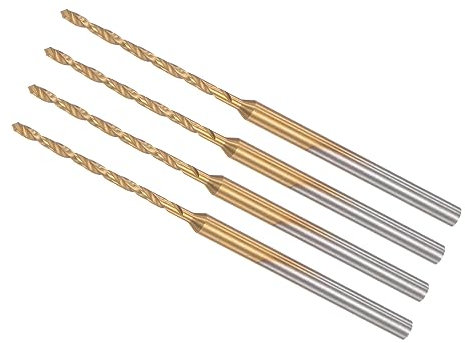CoCud Mini Bohrer Bit 1.2mm Bohrer Durchmesser 2.35mm Schaft Durchmesser Titan Beschichtet Mikro Gravur Bohrer Bit - (Anwendung: für Plastik und Holzarbeiten) 4Stk