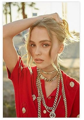 Lily-Rose Depp Schauspielerin – Filmposter auf Leinwand, Poster, Wandkunst, Dekor, Bild, Gemälde für Wohnzimmer, Schlafzimmer, Dekoration, ungerahmt, 40 x 60 cm