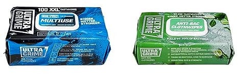 UltraGrime PRO Multiuse Cleaning Wet Wipes - Big Professional Disposable Wipes & Antibacterial Wipes 80 Thick Large Wipe Pack - large wet wipes