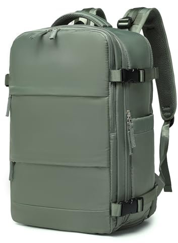 Sea Choice Grande Zaino Leggero Espandibile 30L Con Scomparto per Computer Portatile, Porta di Ricarica USB, Separazione Secco-umido Per Viaggi, Scuola, Uomini e Donne (Casual, Verde Militare)