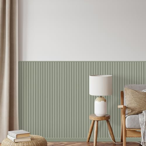 REESE Wandpaneele Pastellgrün | Mittelleiste 125 cm | Deckenpaneele | Wandverkleidung | kein Bohren | MDF