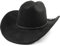 Pro Celia Cowboyhut mit breiter Krempe, für Damen und Herren, Filz, Western-Cowgirl-Hut, Pu-schwarz, M