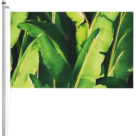 Drapeau de jardin imprimé feuilles de bananier tropicales 1,5 x 2,4 m – Drapeau de jardin double face pour extérieur, Noël, vacances, toutes saisons décoration de cour