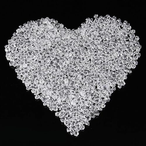 IDUTQUMW 1000 Stück 11 x 14 mm klare Acryl-Diamant-Kristall-EIS-Steine, Vase, Edelsteine, Fenster, Hochzeit, Party, Dekoration, Konfetti, Tisch-Streuperlen