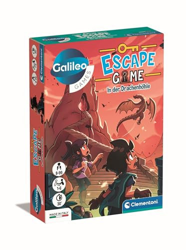 Clementoni Galileo Escape Game - In der Drachenhöhle - Escape Spiel für Kinder ab 8 Jahren - Gesellschaftsspiel & Familienspiel 59368