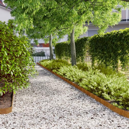 ShGaxin Bordure per Prato 50 pz 10x103 cm Flessibili in Acciaio Corten,Bordature da Giardino,Bordure per Prato,Bordatura Aiuole Giardino-821891