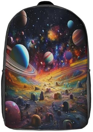 LNDVBEUDK Planet Kinderrucksäcke Grundschule Schultasche Schulrucksack Für Mädchen Jungen Cartoon Schulranzen Für Grundschüler 17inch