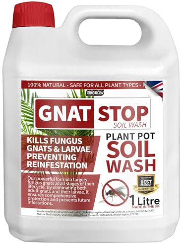 Gnat Stop Cleanse - No Gnats Anymore! Available in 1L and 5L - 100% Natural pest stop, Eco-Friendly Gnat Control Solution (1 Litre)